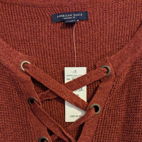 BNWT American Eagle Rust Brown/Red Sweater size XXL - Picture 4 of 6